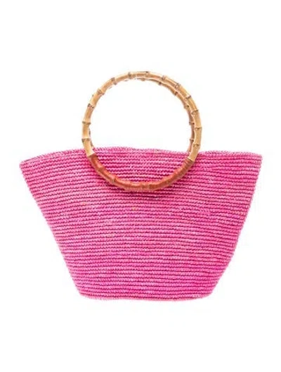 Pre-owned Sensi Studio Tweed Top Handle Bag In Pink