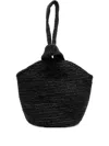 Sensi Studio Pullthrough Mini Raffia Top Handle Bag In Black