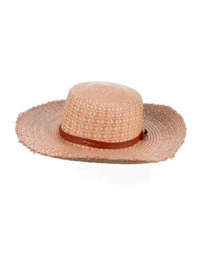 Pre-owned Sensi Studio Wide Brim Sun Hat In Orange