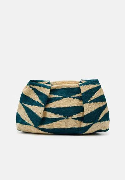 Sensi Studio Women's Chic Pouch In Natural & Turquoise