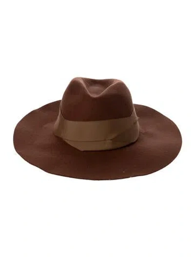 Pre-owned Sensi Studio Wool Fedora In Brown