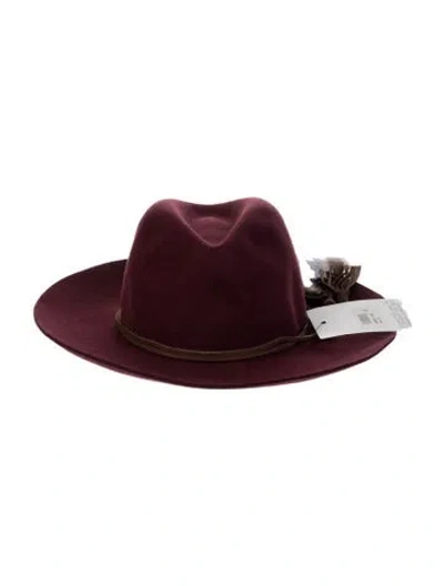 Pre-owned Sensi Studio Wool Fedora Hat In Burgundy