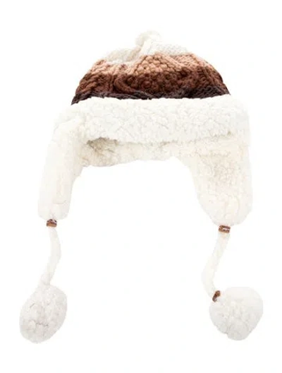 Pre-owned Sensi Studio Wool Knit Winter Hat In Neutrals