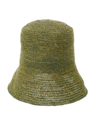 Pre-owned Sensi Studio Woven Bucket Hat In Green