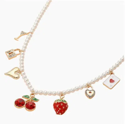 Sensibling Corp Women's Berries And Such Pearl Charm Necklace In Gold