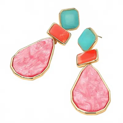 Sensibling Corp Women's Noelle Geometric Resin Plate Drop Earrings In Multi