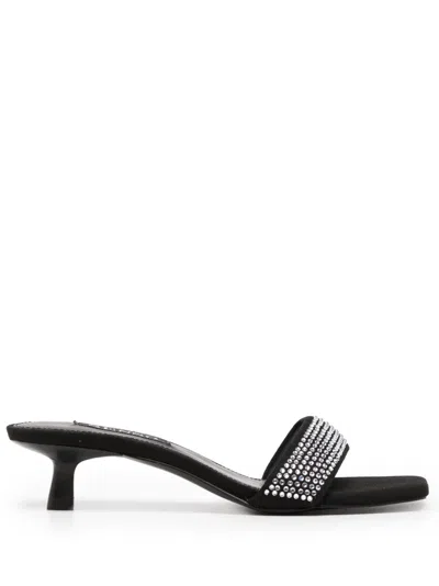 Senso Tori 40mm Crystal-embellished Mules In Black