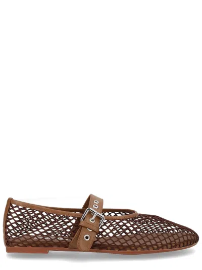 Senso Carina Mesh Fabric Silver Loafers In Brown