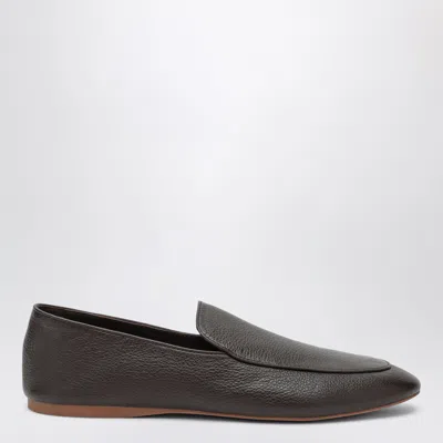 Senso Brown Grained Leather Marcel Loafers With Slightly Square Toe In Multi