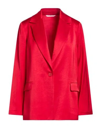 Senso By Atmosfashion Woman Blazer Red Size 14 Viscose, Polyester
