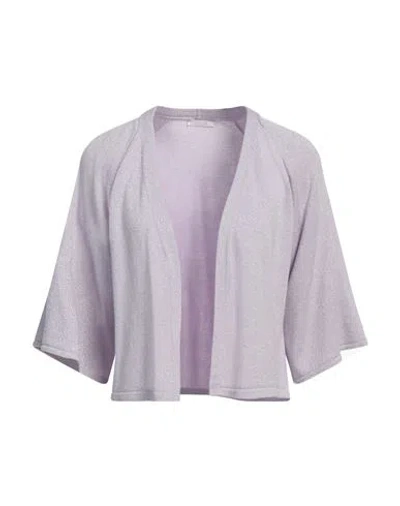Senso By Atmosfashion Woman Cardigan Lilac Size S Modal, Acrylic, Polyamide In Purple