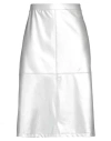 Senso By Atmosfashion Woman Midi Skirt Silver Size 12 Polyurethane, Viscose, Elastane