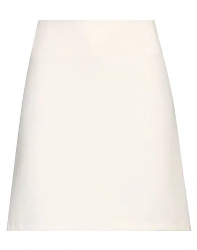 Senso By Atmosfashion Woman Mini Skirt Cream Size 12 Polyester, Viscose, Elastane In White