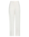 Senso By Atmosfashion Woman Pants Cream Size 4 Lyocell, Linen, Cotton In White