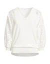 Senso By Atmosfashion Woman Sweater White Size 6 Cotton, Modal, Nylon, Polyester In White