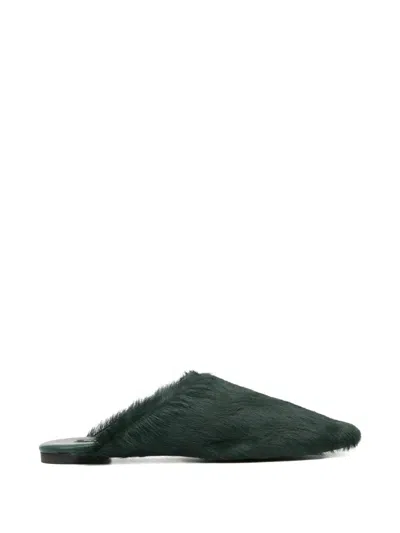 Senso Caelan Pony-hair Mules In Green