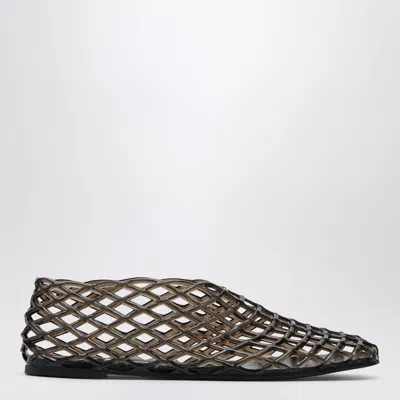 Senso Ebony Rubber Mesh Ballet Flats In Black