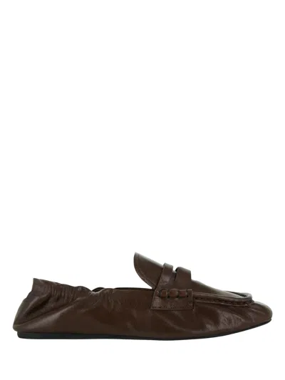 Senso Elegant Goat Leather Flat Shoes For Women In Brown
