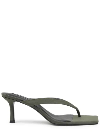 Senso Elvie Iv Tacco Sandal With 7.5 Cm Heel In Grosgrain Leather In Green