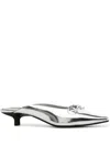 Senso Fenton Ii Patent Leather Mules In Silver