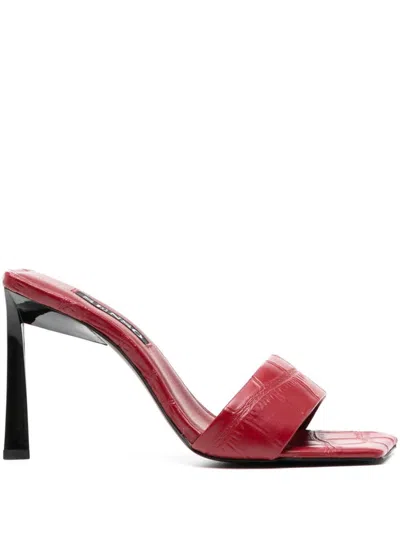 Senso Floss 90mm Square-toe Leather Pumps In Red
