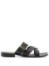 Senso Gwen Buckle-detail Leather Sandals In Schwarz