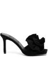 Senso Harlow 100mm Floral-appliqué Mules In Schwarz