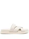 Senso Nico Crossover-strap Leather Slippers In White