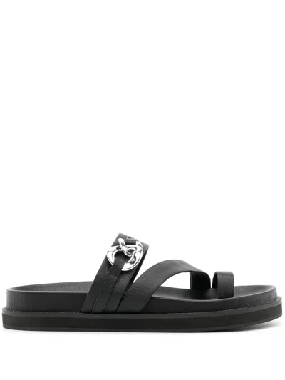 Senso Nikita Chain-detail Leather Sandals In Black