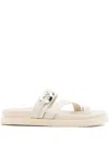 Senso Nikita Chain-detail Leather Sandals In White