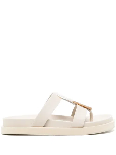 Senso Nyx Flat Leather Sandals In Neutrals