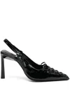 Senso Oka 75mm Slingback Leather Pumps In Black