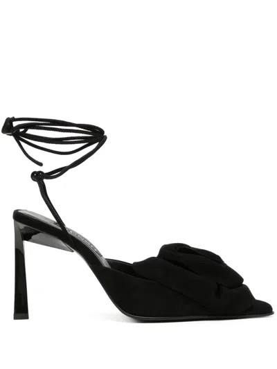 Senso Ottilie 90mm Lace-up Suede Sandals In Black
