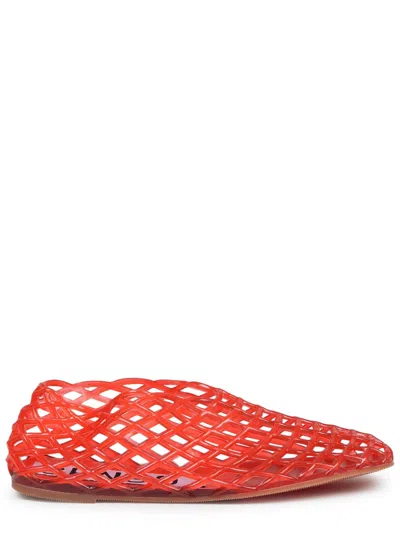Senso Red Lattice Design Red Flats With Leather Sock