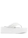Senso Reese Platform Leather Flip-flops In White