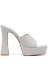 Senso Tillee Leather Platform Mules In Grey