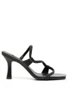 Senso Umee 90mm Square-toe Sandals In Black