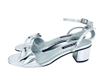 Senso Women's Metallic Bow Patent Leather Heels In Silver