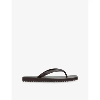 Senso Womens Dark Brown Xeo Iii Leather Flip-flops Eur 41 / 8 Uk In Black