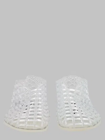 Senso Woven Jelly Mule Flats In White