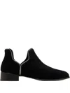Senso Zip-detail Suede Boots In Black