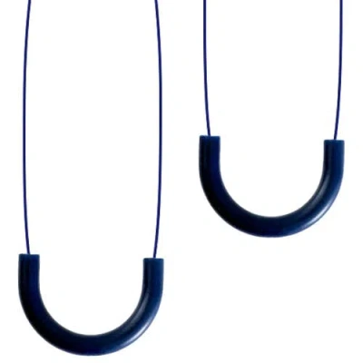 Sensory Basics U Chew Necklace, 2 Pack, Oral Therapy Tool For Light Chewers In Blue