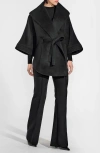 Sentaler Belted Shawl-collar Cape In Black