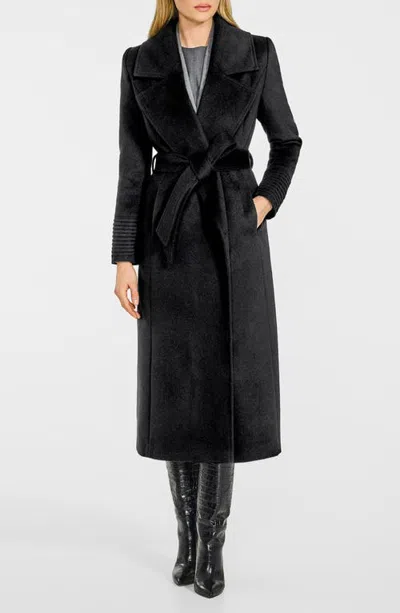 Sentaler Baby Alpaca Blend Large Notched Collar Wrap Coat In Black