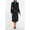 Sentaler Belted Alpaca Blend Wrap Coat In Black