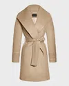 Sentaler Belted Alpaca Wool Wrap Coat In Camel