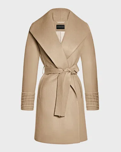 Sentaler Belted Alpaca Wool Wrap Coat In Camel
