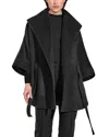 Sentaler Belted Shawl Collar Cape Coat In Black