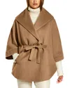 Sentaler Belted Shawl Collar Cape Coat In Brown
