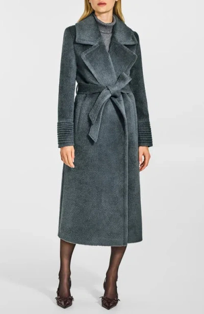 Sentaler Bouclé Wool & Alpaca Blend Wrap Coat In Black